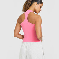 Cotton Fitted Vest | Peony Pink