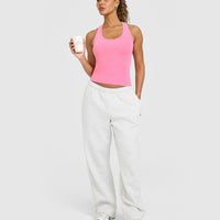 Cotton Fitted Vest | Peony Pink