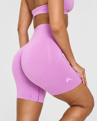Effortless Seamless Shorts with White Logo | Orchid Purple
