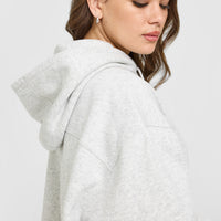 Foundations Oversized Hoodie | Light Grey Marl