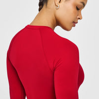 Go To Seamless Fitted Long Sleeve Top | Fire Red