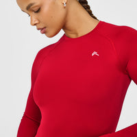 Go To Seamless Fitted Long Sleeve Top | Fire Red