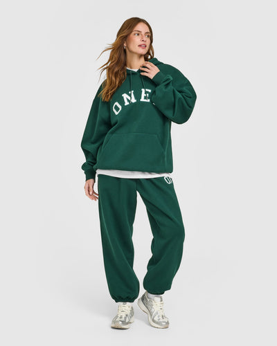 Foundations Oversized Oner Girlfriend Joggers | Racing Green
