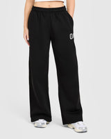 Foundations Oversized Oner Girlfriend Straight Leg Joggers | Black
