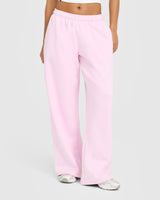 Foundations Oversized Oner Girlfriend Straight Leg Joggers | Chalk Pink