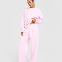 Foundations Oversized Oner Girlfriend Straight Leg Joggers | Chalk Pink