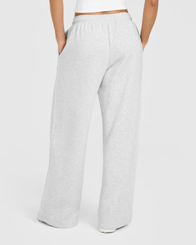 Foundations Oversized Oner Girlfriend Straight Leg Joggers | Light Grey Marl