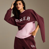 Foundations Oversized Oner Girlfriend Straight Leg Joggers | Rosewood