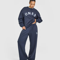 Foundations Oversized Oner Girlfriend Straight Leg Joggers | True Blue