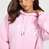 Foundations Oversized Oner Girlfriend Hoodie | Chalk Pink