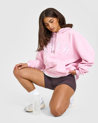 Foundations Oversized Oner Girlfriend Hoodie | Chalk Pink
