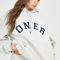 Foundations Oversized Oner Girlfriend Hoodie | Light Grey Marl