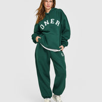 Foundations Oversized Oner Girlfriend Hoodie | Racing Green