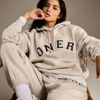 Foundations Oversized Oner Girlfriend Hoodie | Sand