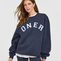 Foundations Oversized Oner Girlfriend Sweatshirt | True Blue