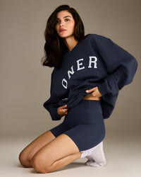 Foundations Oversized Oner Girlfriend Sweatshirt | True Blue