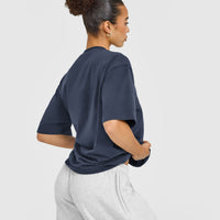 Oversized Oner Girlfriend Washed T-Shirt | True Blue