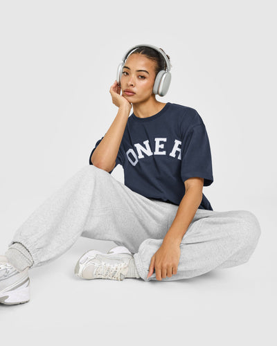 Oversized Oner Girlfriend Washed T-Shirt | True Blue