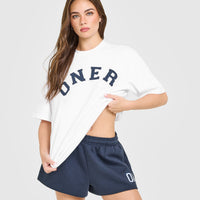 Oversized Oner Girlfriend Washed T-Shirt | White