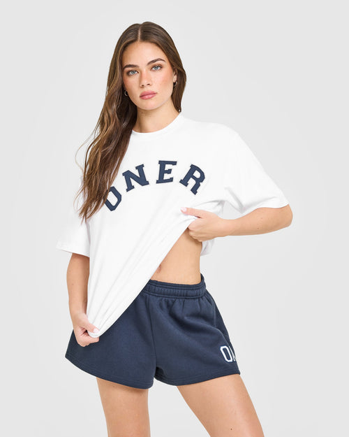 Oner Modal Oversized Oner Girlfriend Washed T-Shirt | White