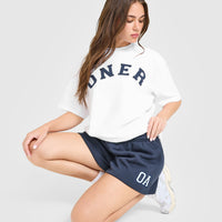 Oversized Oner Girlfriend Washed T-Shirt | White