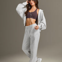 Mid Weight Relaxed Joggers | Light Grey Marl