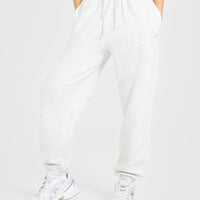 Mid Weight Relaxed Joggers | Light Grey Marl