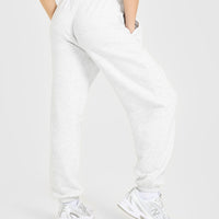 Mid Weight Relaxed Joggers | Light Grey Marl
