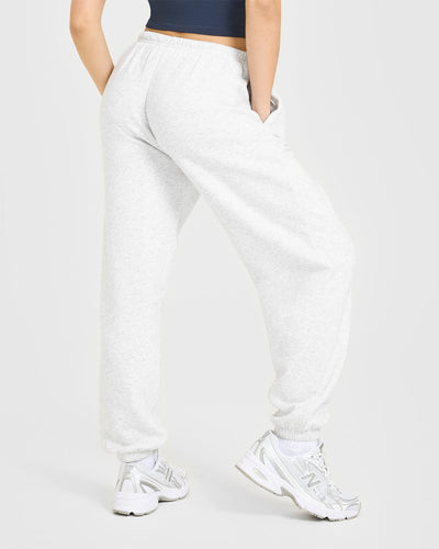 Mid Weight Relaxed Joggers | Light Grey Marl