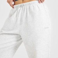 Mid Weight Relaxed Joggers | Light Grey Marl