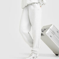 Mid Weight Relaxed Joggers | Light Grey Marl
