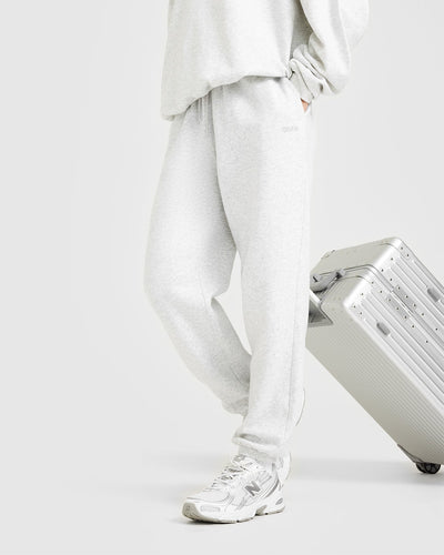 Mid Weight Relaxed Joggers | Light Grey Marl