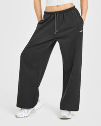 Mid Weight Relaxed Straight Leg Joggers | Soft Black