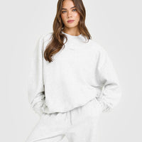 Mid Weight Sweatshirt | Light Grey Marl