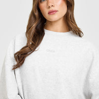 Mid Weight Sweatshirt | Light Grey Marl