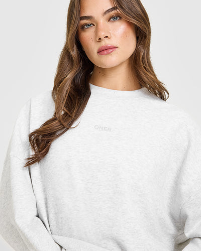 Mid Weight Sweatshirt | Light Grey Marl