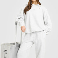 Mid Weight Sweatshirt | Light Grey Marl