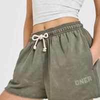 Raw Lounge Oversized Shorts | Washed Alpine Green