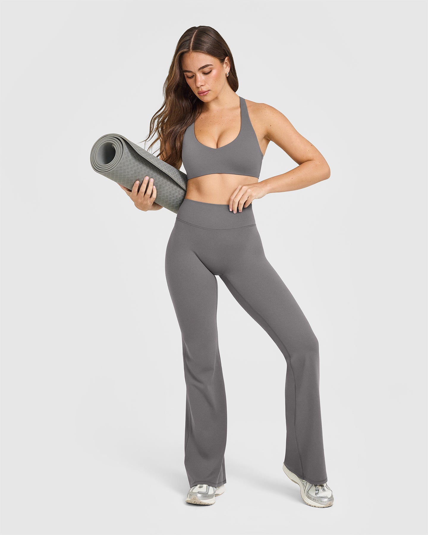 SoftMotion™ Flared Bottoms with White Logo | Ash Grey