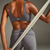 SoftMotion™ Fold Over Straight Leg Bottoms with White Logo | Ash Grey