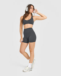 SoftMotion™ High Waisted Shorts 6" | Coal