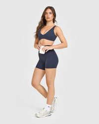 SoftMotion™ High Waisted Shorts 6" | True Blue