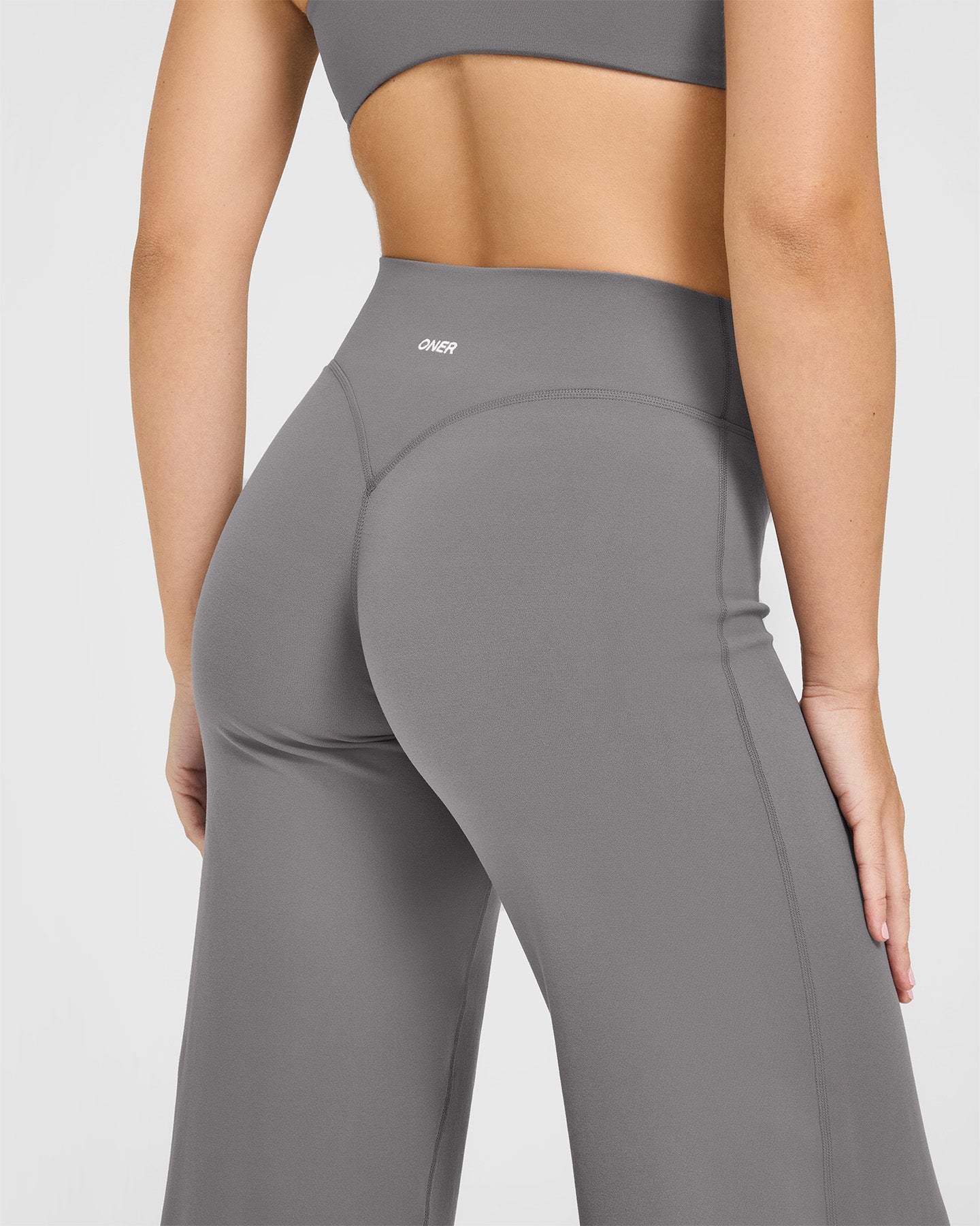 SoftMotion™ Straight Leg Bottoms with White Logo | Ash Grey