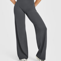 SoftMotion™ Straight Leg Bottoms with White Logo | Coal