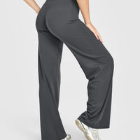 SoftMotion™ Straight Leg Bottoms with White Logo | Coal