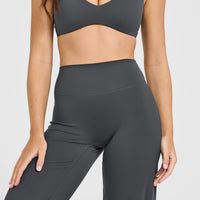 SoftMotion™ Straight Leg Bottoms with White Logo | Coal