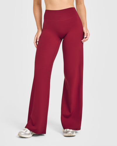 SoftMotion™ Straight Leg Bottoms with White Logo | Ruby Red