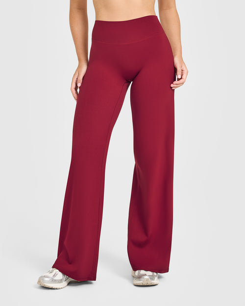 Oner Modal SoftMotion™ Straight Leg Bottoms with White Logo | Ruby Red