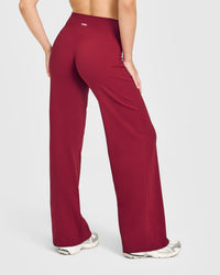 SoftMotion™ Straight Leg Bottoms with White Logo | Ruby Red