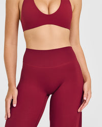 SoftMotion™ Straight Leg Bottoms with White Logo | Ruby Red